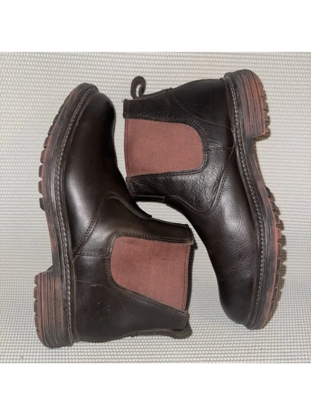 Timberland Vintage Side Brown Leather Laceless Chelsea Boots Men’s Size 9